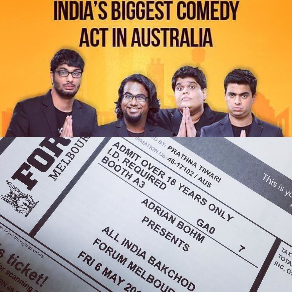 prathnasarthy's tweet photo. It's booked! #allindiabakchod #aib @allindiabakchod #melbournecalling https://t.co/rFBaoSad0E https://t.co/ZoVHwuGaGz