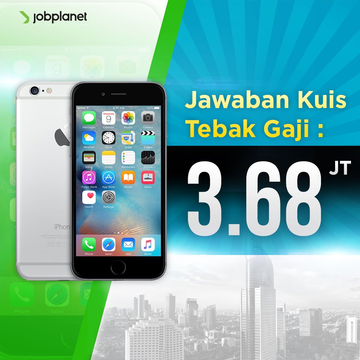 #KuisJobplanet #TebakGajiDapatiPhone sudah ditutup! Pengumuman pemenang akan dilakukan besok 11.00 WIB. Good luck!