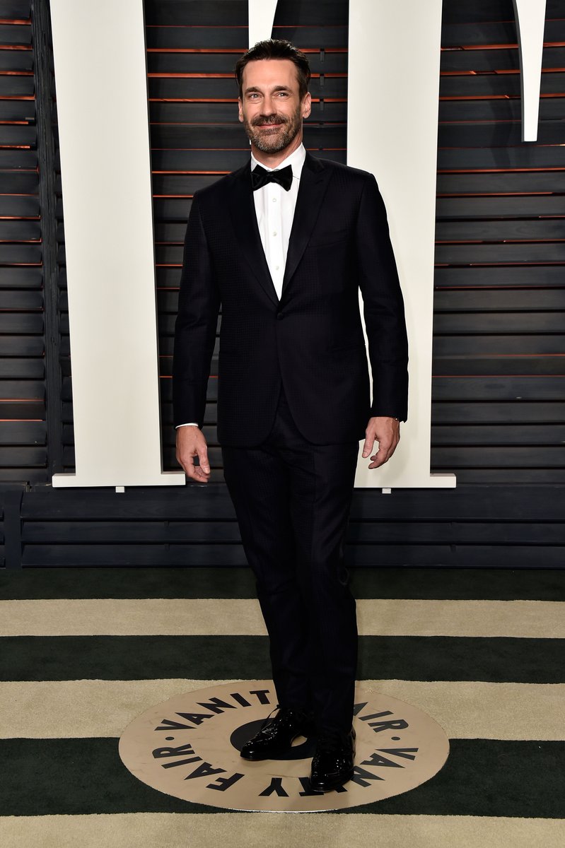 Jon Hamm in a #Brioni peak lapel tuxedo at the 2016 #VanityFair #Oscar Party
