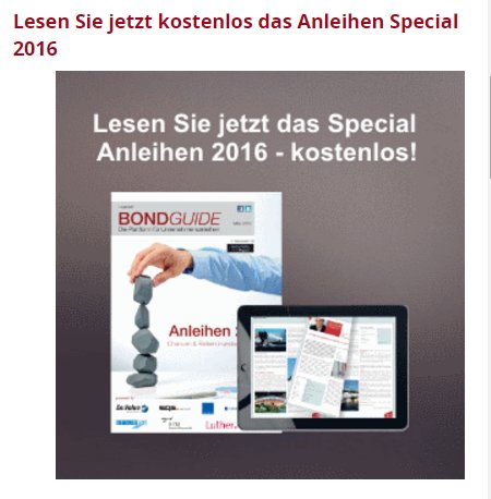 bondguide's tweet image. ! NEU ! Die #BondGuide Jahresausgabe #Anleihen 2016 ist erschienen - hier als e-Magazin goo.gl/3XZJ5q
