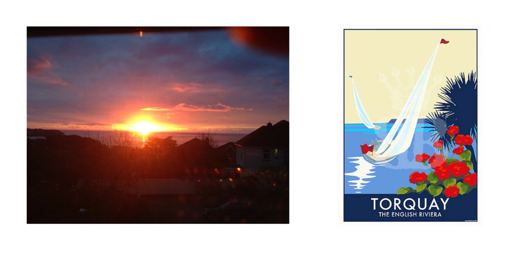 Stunning sunrise over the bay. Now that is worth getting up for! #MotivationMonday #TheEnglishRiviera #travelposters