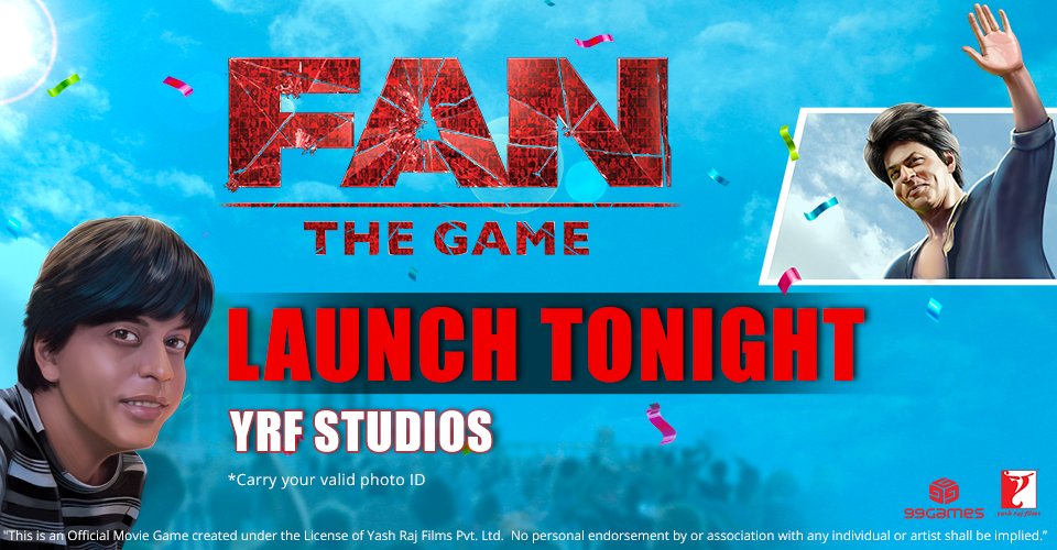 fanthegame's tweet photo. Gaurav will meet you tonight to help you start the FANtastic Journey! #KheloFansKhelo @yrf @FanTheFilm @99Games #FAN https://t.co/e4xSX6yPf5