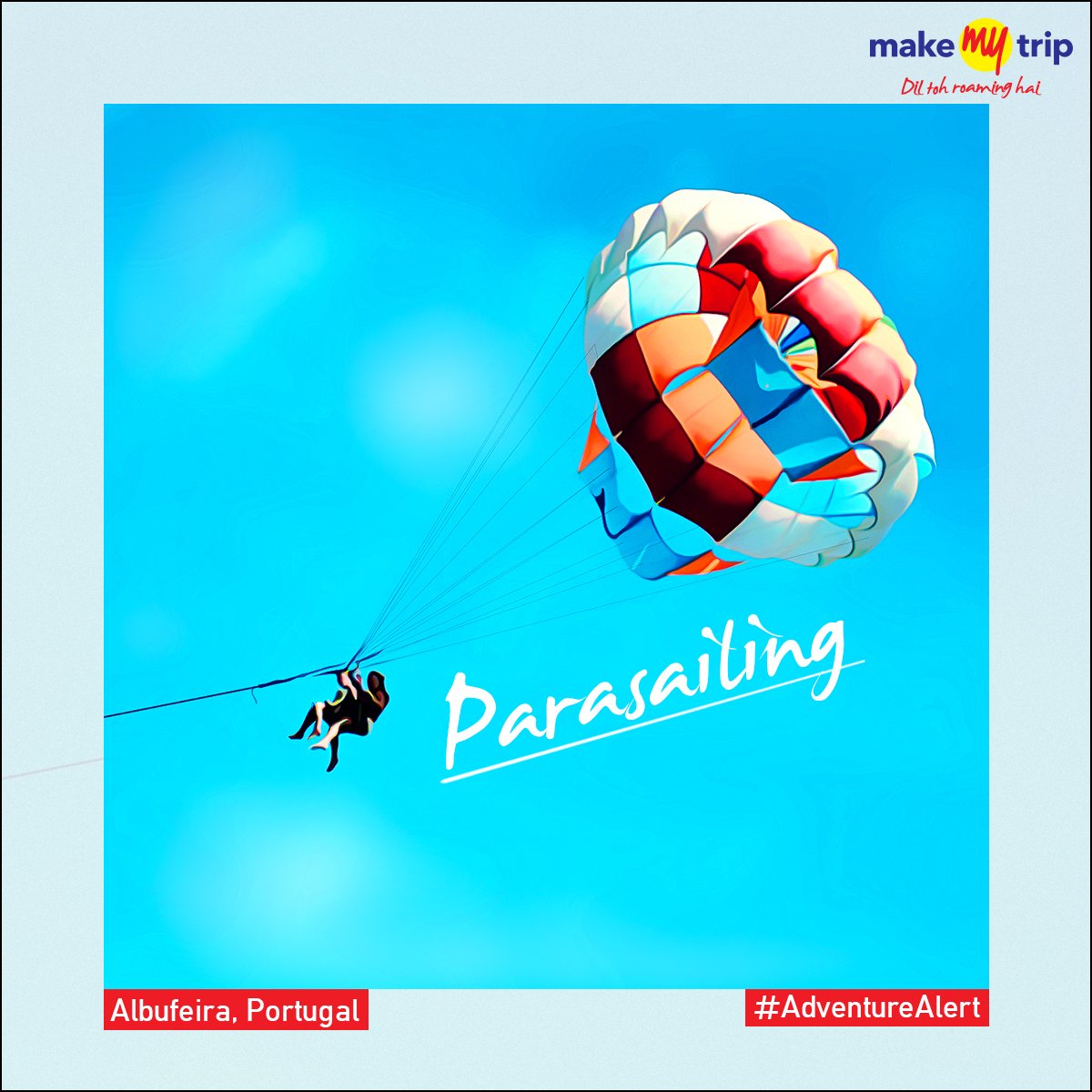 makemytrip's tweet photo. Make your Portugal trip an unforgettable one with a thrilling session of parasailing. #AdventureAlert https://t.co/fIWk3G3WlL