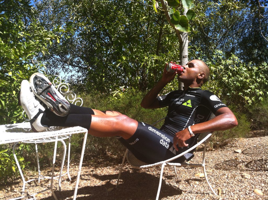 #CapeRouleur stage 1 winner <a href="/shameegsalie/">Shameeg Salie</a> <a href="/TeamDiData/">Nguyen</a> taking it easy at lunch