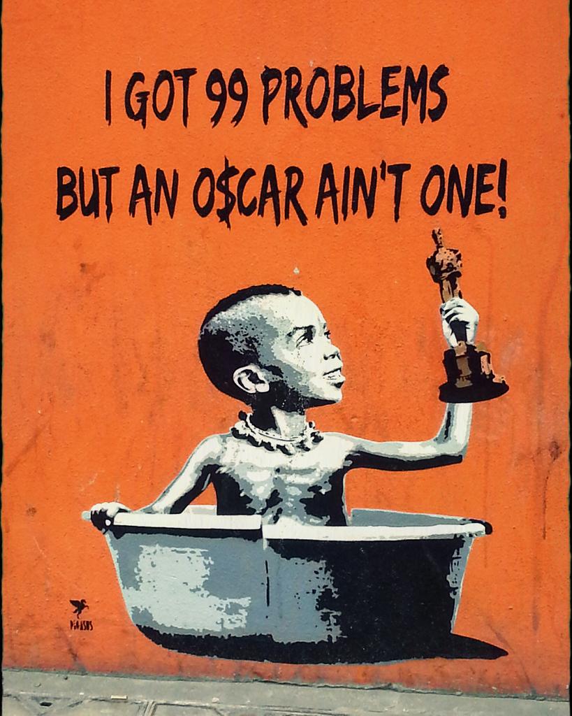 Cleastoblame's tweet photo. #oscars2016 #streetart #Shoreditch https://t.co/MQI9TX14Xc