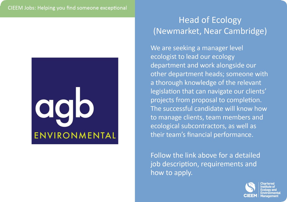 CIEEMnet's tweet image. #CIEEMJobs: Looking for a challenge, for something exciting? This could be the job for you! cieem.net/jobs/458/head-…