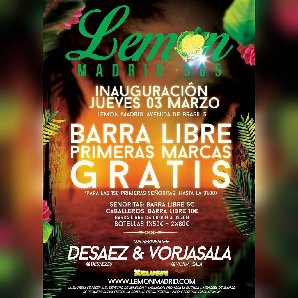 sandratnewprinc's tweet photo. GRAN INAUGURACIÓN de @LemonMadrid este JUEVES 3 DE MARZO
Barra libre
👧 GRATIS/ 5€
👦10€
Pide +info y lista 📲618285852 https://t.co/6FdI0wDSnn