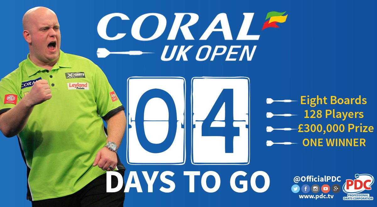 The <a href="/Coral/">Coral</a> UK Open is nearly upon us! Just four days to go!! #UKOpen