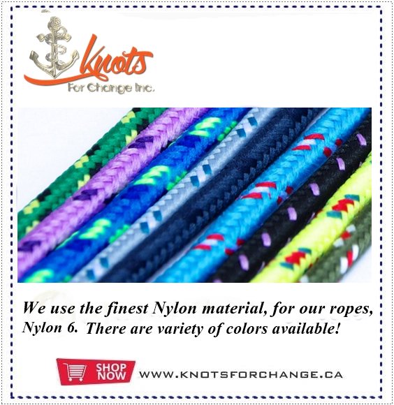 knots4change's tweet photo. We use the finest #NylonMaterial for our #ropes #Nylon6.There are variety of #colors Visit - https://t.co/HkAJBfJHEn https://t.co/y0QGS9EEvM