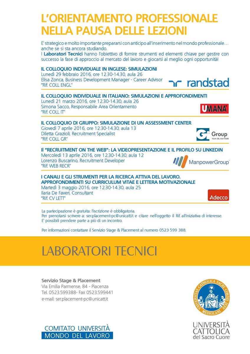 barbara_maria_m's tweet image. #OrientamentoProfessionale pausa lezioni Studenti @Unicatt #unicattpc Grz a @Randstad x #MockInterview @MauroBalordi