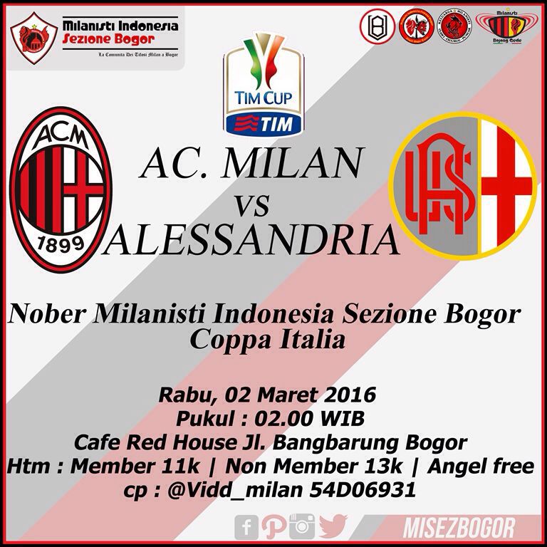 Nober #MilanAlessandria | Rabu 2/3 02.00 WIB | <a href="/theredhousecafe/">THE RED HOUSE CAFE</a> (Bangbarung) | CP: @Milan_Vidd 54D06931
