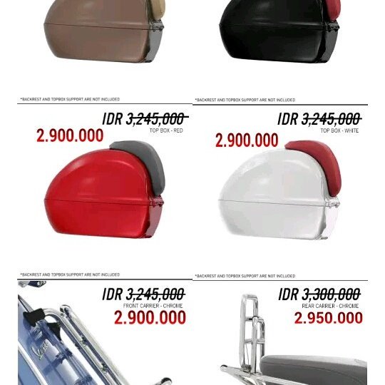 Acc asli vespa
Harga -10% dari harga resmi
Primavera, Sprint, GTS
Gede, 081916657547
Dps, Bali
Ketemuan-Cek brg-Deal