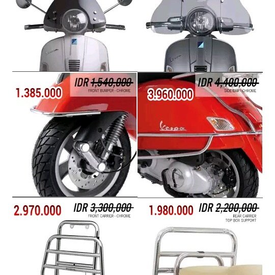 Acc asli vespa
Harga -10% dari harga resmi
Primavera, Sprint, GTS
Gede, 081916657547
Dps, Bali
Ketemuan-Cek brg-Deal