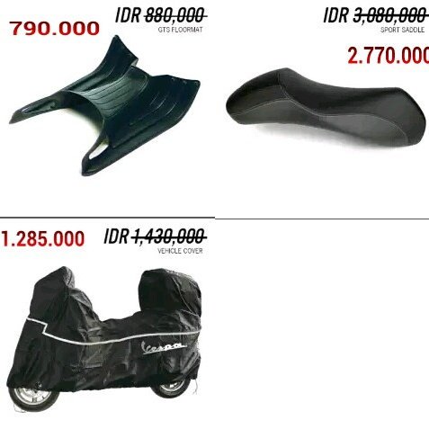 Acc asli vespa
Harga -10% dari harga resmi
Primavera, Sprint, GTS
Gede, 081916657547
Dps, Bali
Ketemuan-Cek brg-Deal