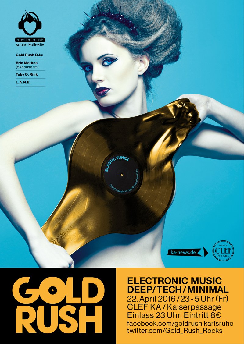 #Gold_Rush #Events_Karlsruhe #music
So Leute. Nun ist es offiziell. Der Termin für den Gold Rush 02 steht – 22.4.16