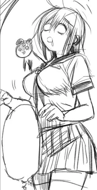 @KTPN あとこれオマケ。ちょっと茶目っ気だしてゾンビ化してる冬実描こうとしてやめたやつ 
