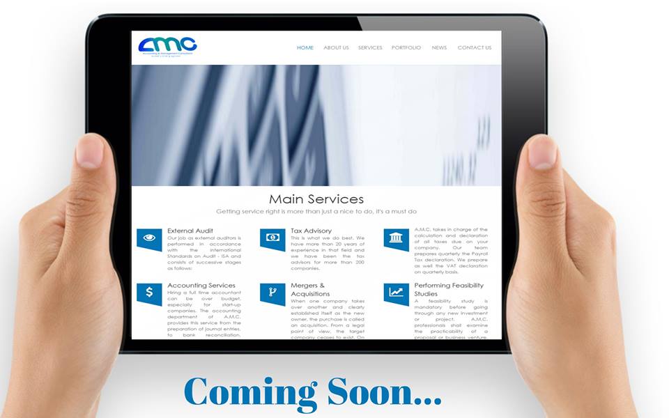 SyscomTech2's tweet photo. We are working on a new website for A.M.C, an Accounting &amp; Management Consultants firm in #Lebanon. #webdesign https://t.co/gEEHk8hLt8