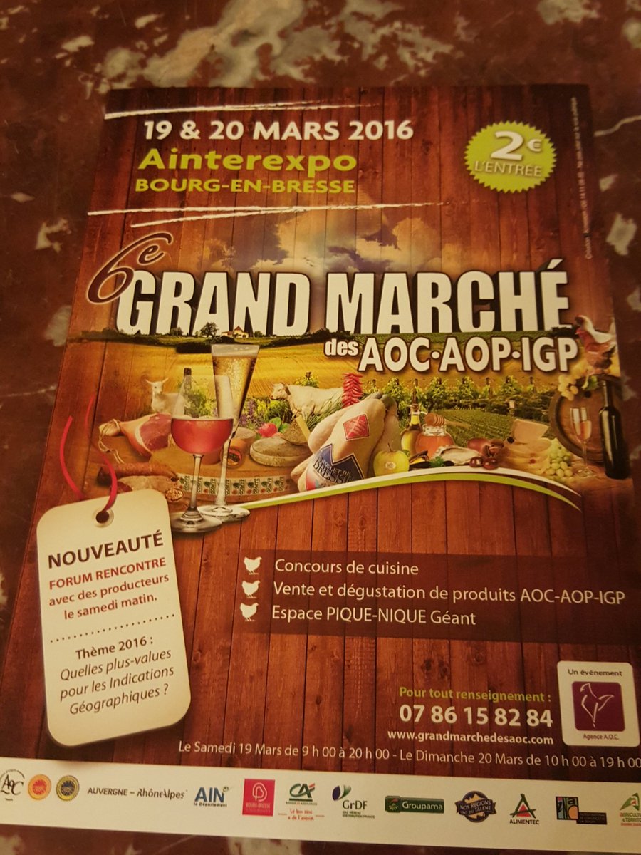 Departement_AIN's tweet image. Présentation a 12h30 du Grand Marché des AOC @damienabad @francoisbelay programme 19 et 20 mars