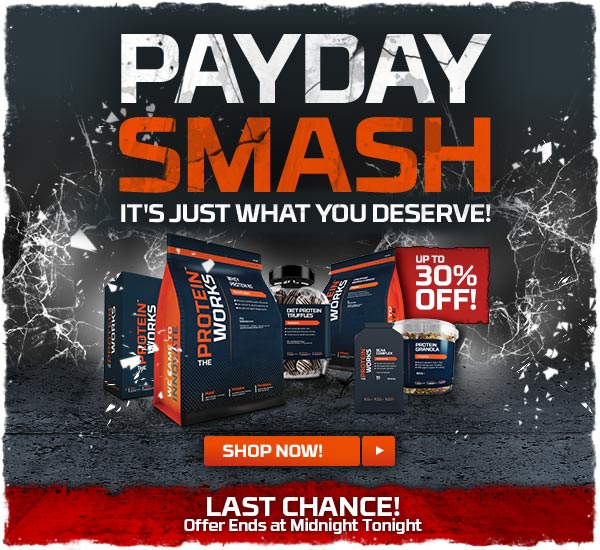 TheProteinWorks's tweet photo. Payday Smash | Up To 30% OFF!
Extended for today only :-)
Ends at midnight! #NutsForTPW
https://t.co/rutre0Zzgb https://t.co/ddZvysHGXB