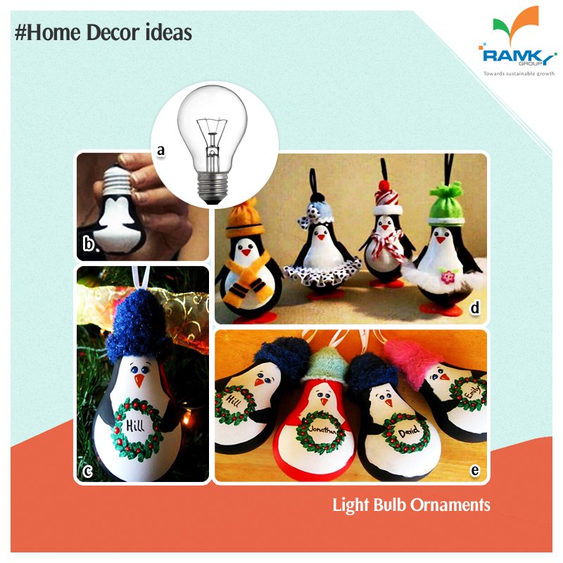 REFLOFFICIAL's tweet photo. Are you Love to do some #Creative things in Home Now you can make cute #LightBulb Penguin Ornament within Home. https://t.co/RqR5GdrBFM