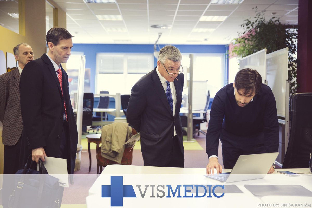 VisMedic's tweet photo. H.E. Mr. Brent Hartley, U.S. Ambassador to Slovenia, visited VisMedic https://t.co/D1Q2qeHmnQ #telehealth https://t.co/tZO6tJ0FYi