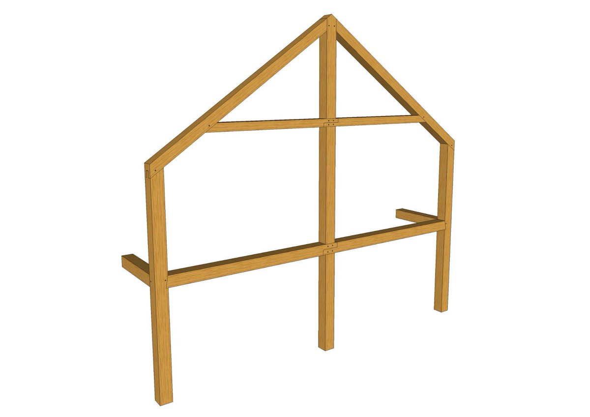 PaulBloomUK's tweet photo. A stunning oak frame gable end balcony structure being developed…installation coming soon! #oak #property #luxury https://t.co/V8oq0xyj0b