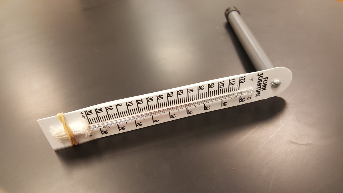rfcarley's tweet photo. Relative Humidity/Dew Point Lab #meteorology #drybulb #wetbulb #psychrometer https://t.co/h7uja8UhqX
