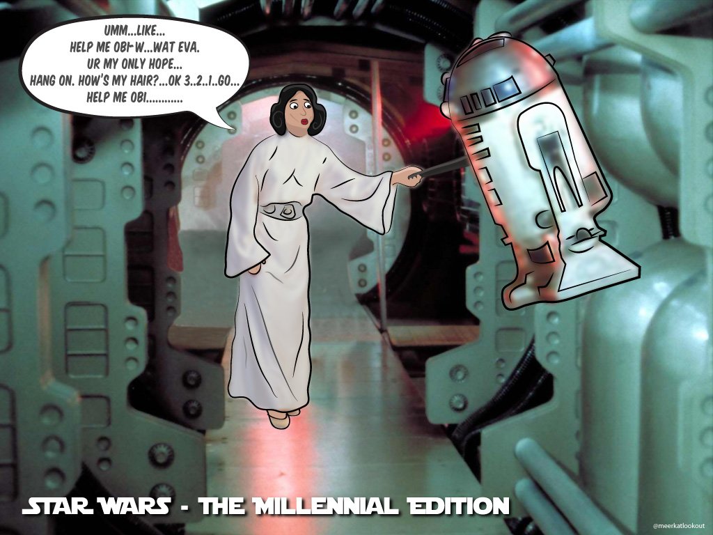 meerkatlookout's tweet photo. A rare still from the defunct "Star Wars-The Millennial Edition" #StarWars #StarWarsCurrentDay @leiaorganasolo #leia https://t.co/130emzhe7O