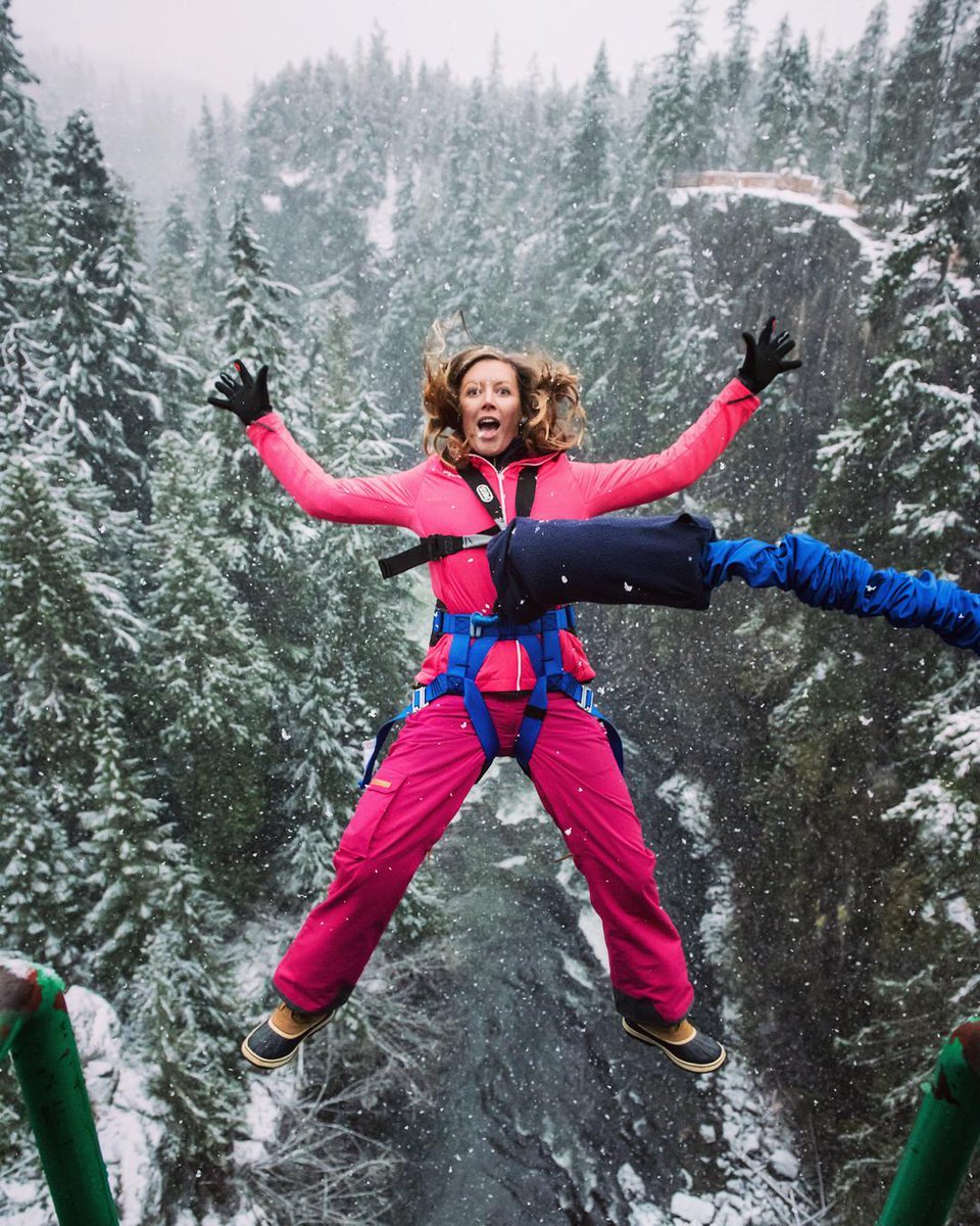 ExploreCanada's tweet photo. .@laurahanlon takes the leap @Whistler_Bungee, would you? IG 📷: emilyserrellphoto #LeapDay #ExploreCanada https://t.co/hZhWOIrD2M
