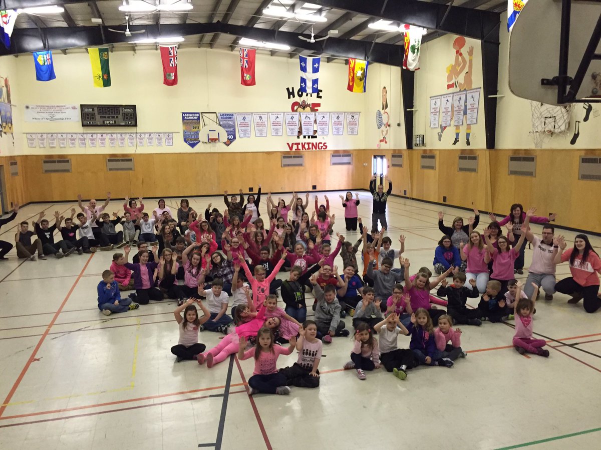 Vikings finally getting around to celebrating their pink shirt day all about positivity and anti-bullying <a href="/NLESDCA/">NLESD</a>
