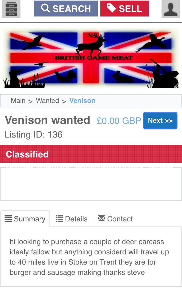 (New-Wanted-listing) Venison wanted Stoke on Trent and surrounding area.