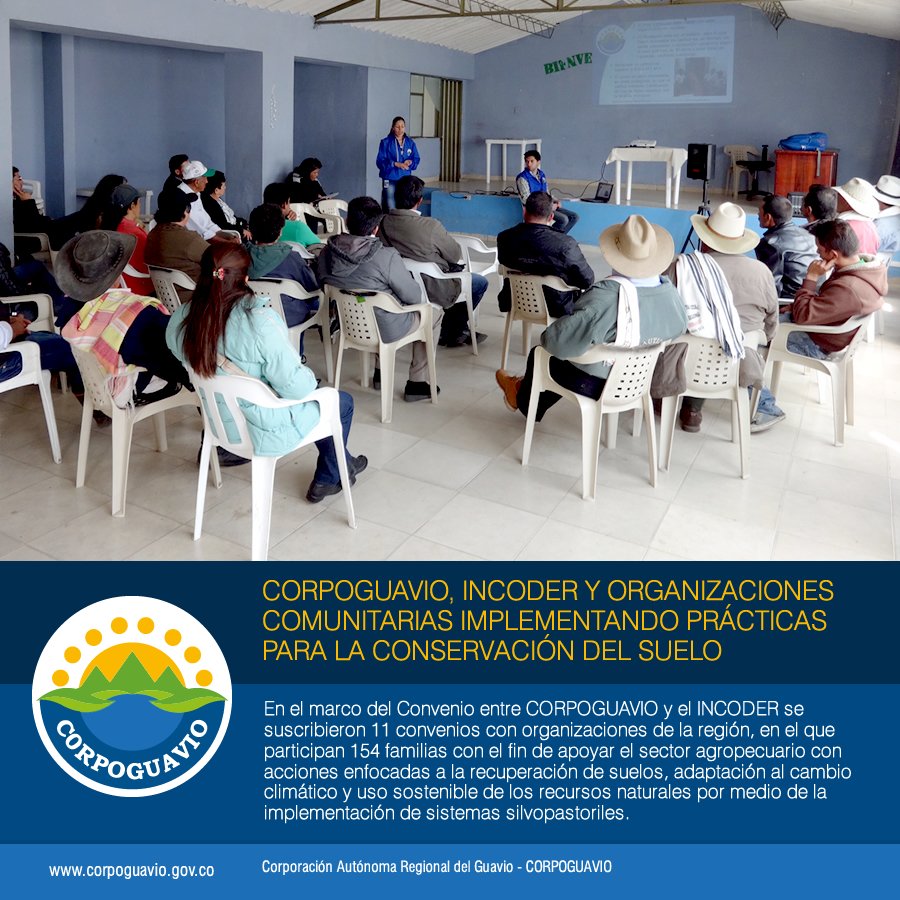 CORPOGUAVIO's tweet image. @CORPOGUAVIO, #INCODER y organizaciones comunitarias implementando prácticas para la conservación del suelo.