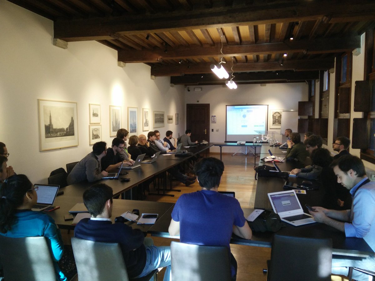 Full room w/ #openbelgium16 attendants generating Linked Data w/ #RMLEditor @ RML.io session