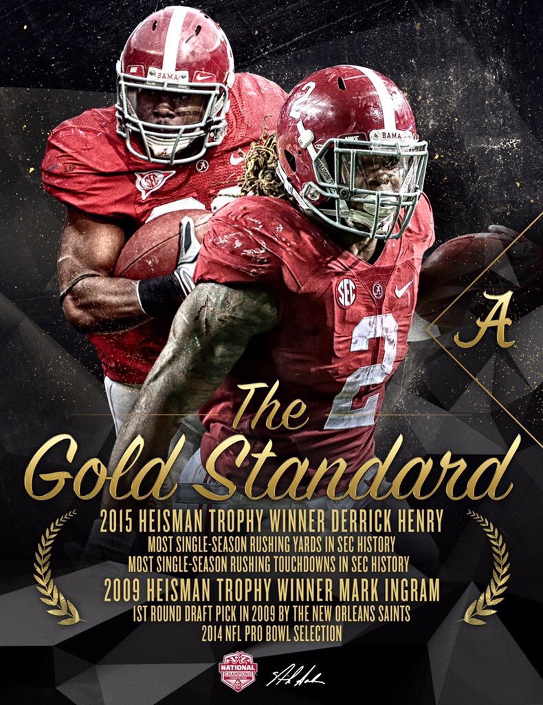 BamaPride4Ever's tweet photo. "The Gold Standard" #RBsU #Heisman #WeLiveIt #RollTide https://t.co/Rifvj36Pln
