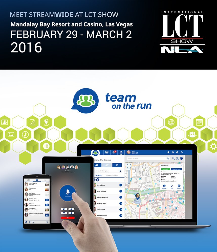 teamontherun's tweet photo. We are at the LCT Show in Vegas, who else is here? #fleettracking #geolocation #messaging #walkietalkie https://t.co/p6nKDezdTg
