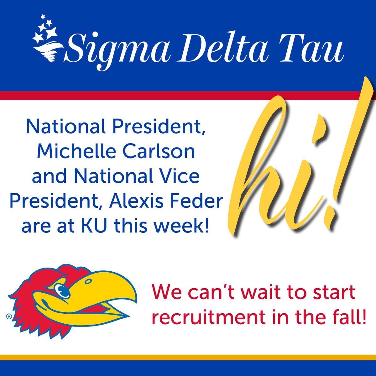 KansasSDT's tweet photo. @sdtsorority is at KU this week! @KUPanhellenic #EmpoweringWomen https://t.co/q6vN0sJFnw