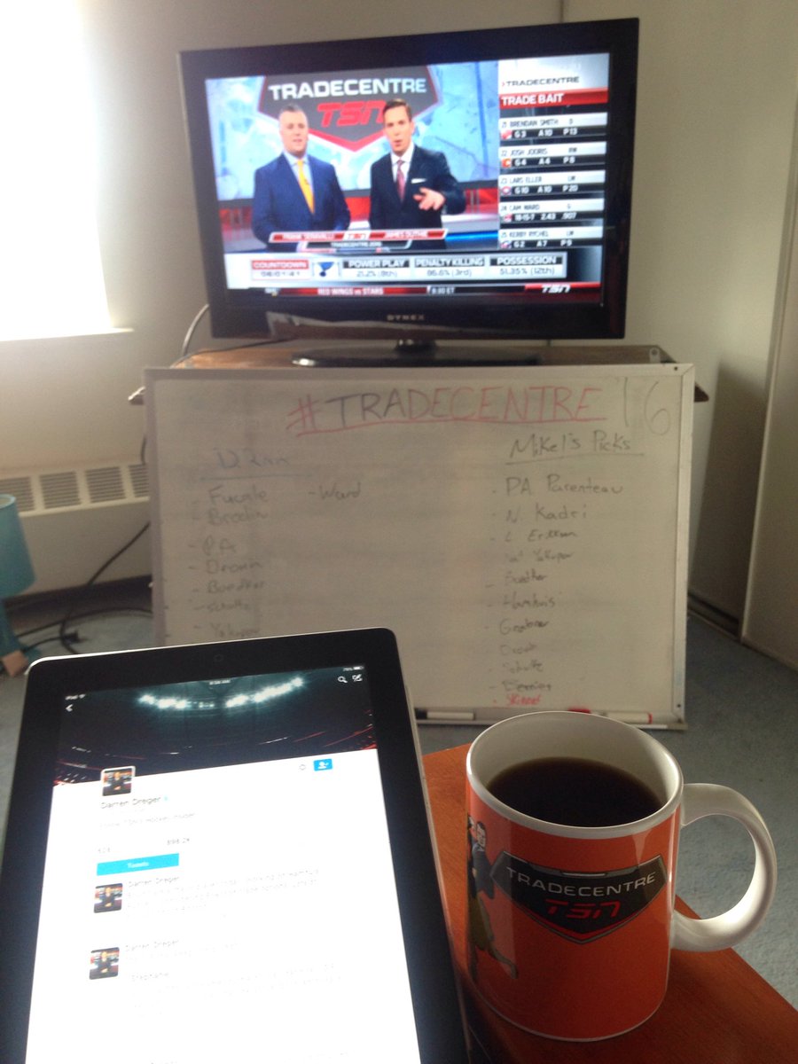 Alwaysbardown1's tweet photo. Watching #tradecentre from our WAR room. #tradecentrecontest #TSN https://t.co/UG39daeOaL