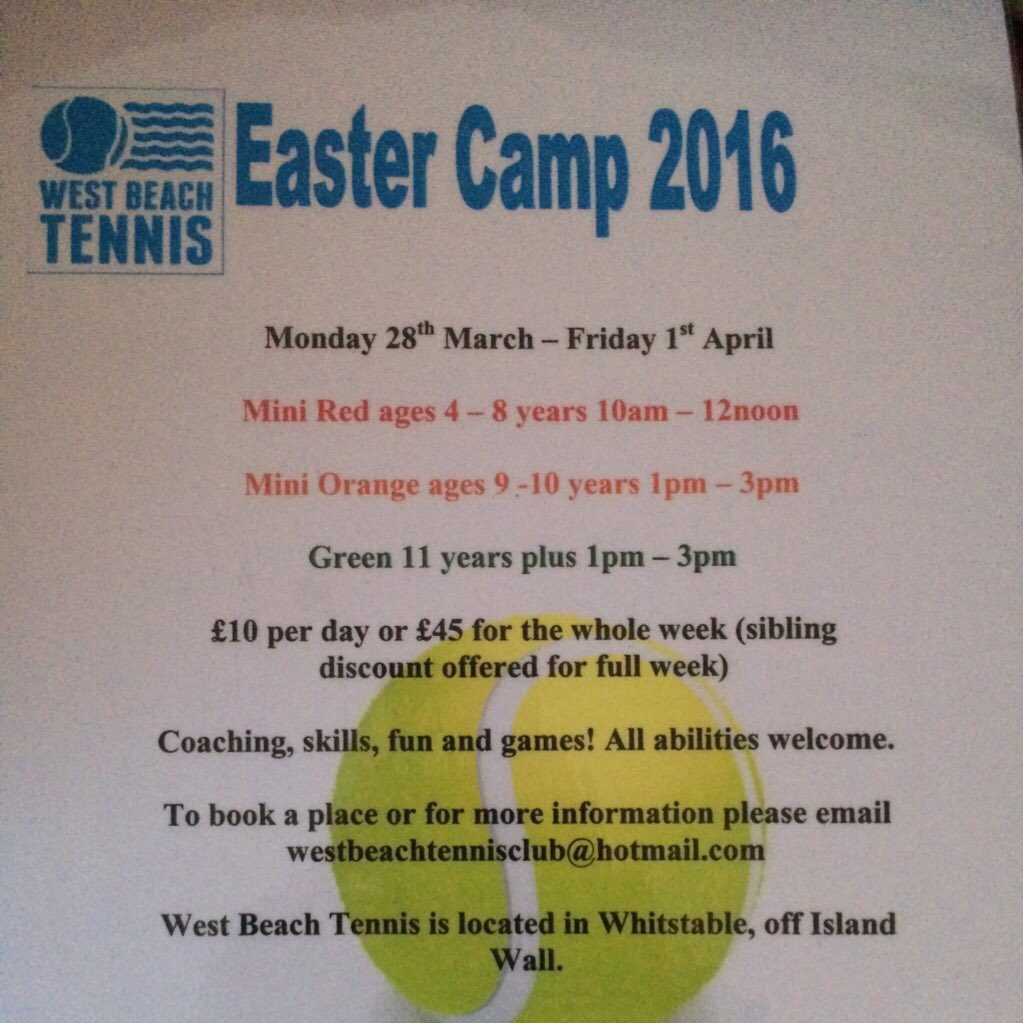 @SeeWhitstable Easter tennis camp 🎾🎾