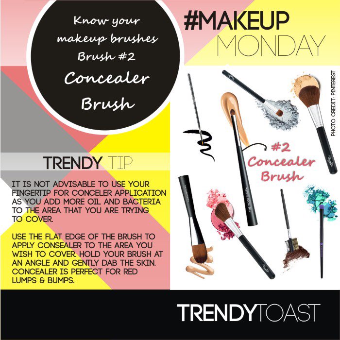 Know your makeup brushes #MakeupMonday #brushes #consealer #TrendyTip