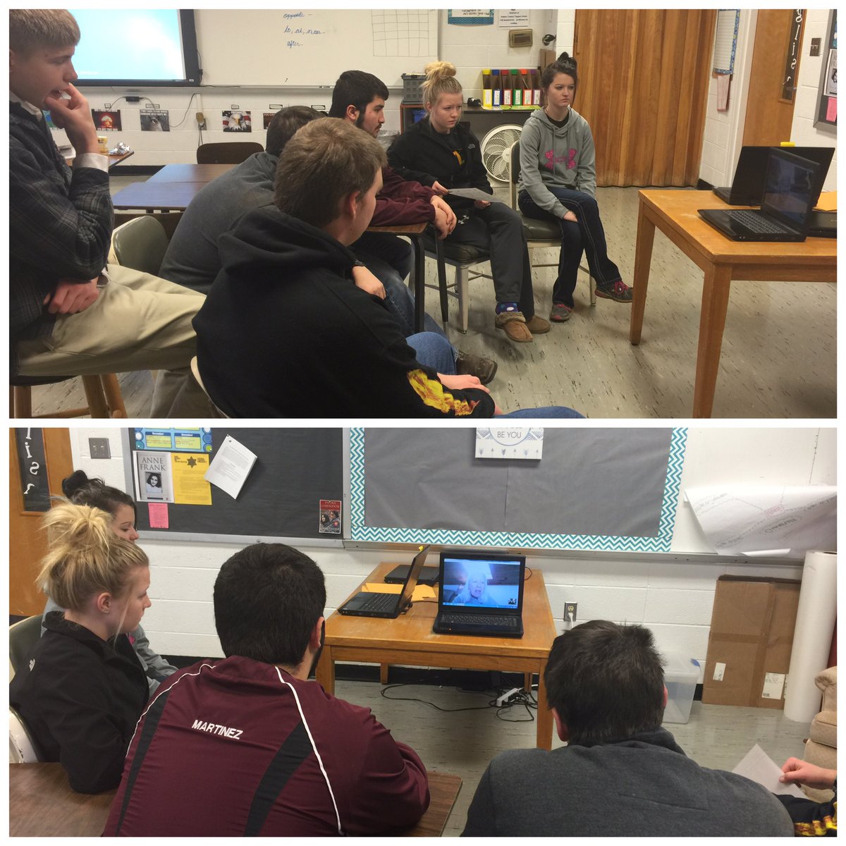 WhitehornsClass's tweet photo. Check this! Brit lit class hung out with UND Professor Dr. Stonehouse today! #learningofthefuture #googlehangouts https://t.co/tscHXgprQs