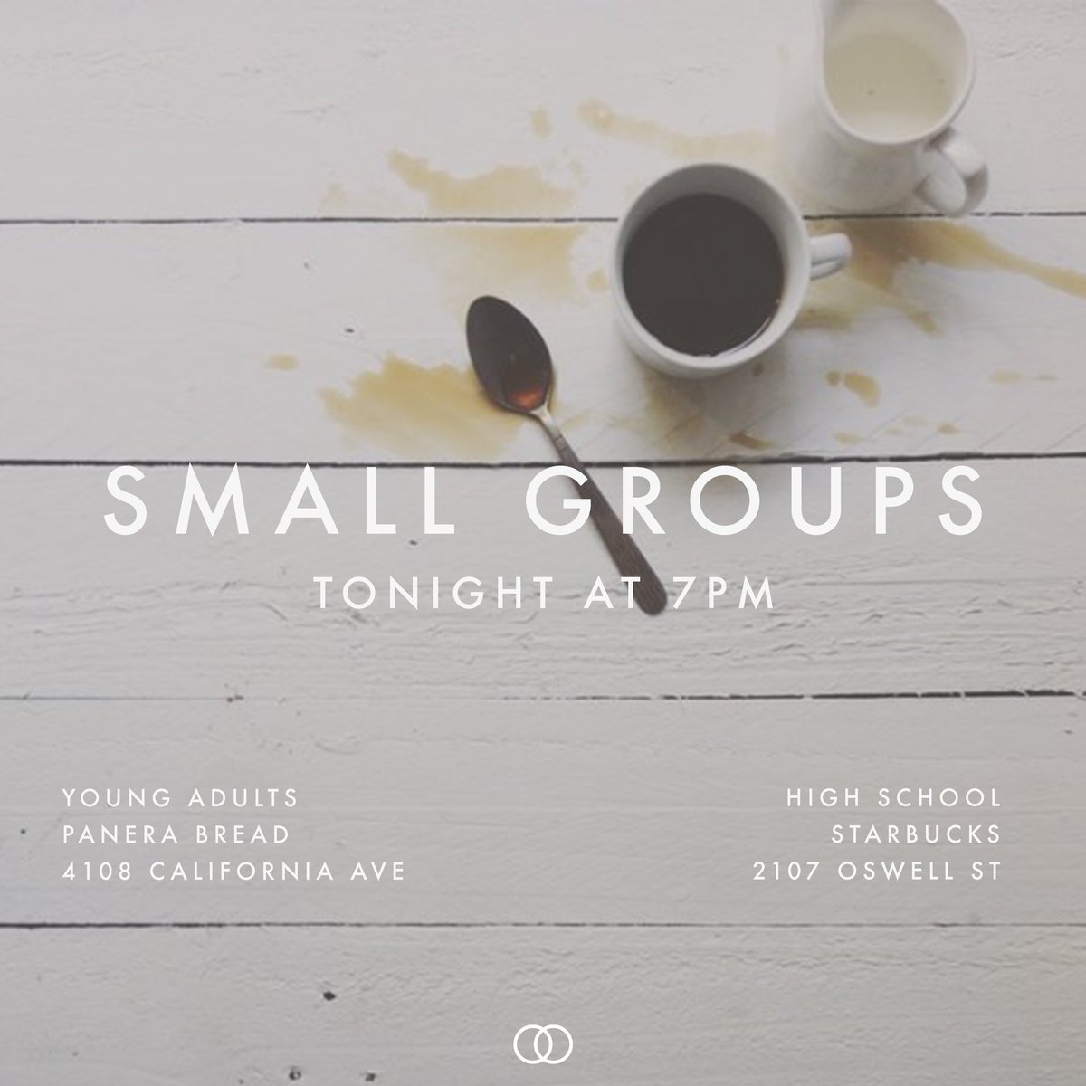 YoungChurch_'s tweet photo. It's Monday! Start your week off with great talks and coffee! Come hang with us!
#ErasingHell #SmallGroups https://t.co/TewoRBAro1