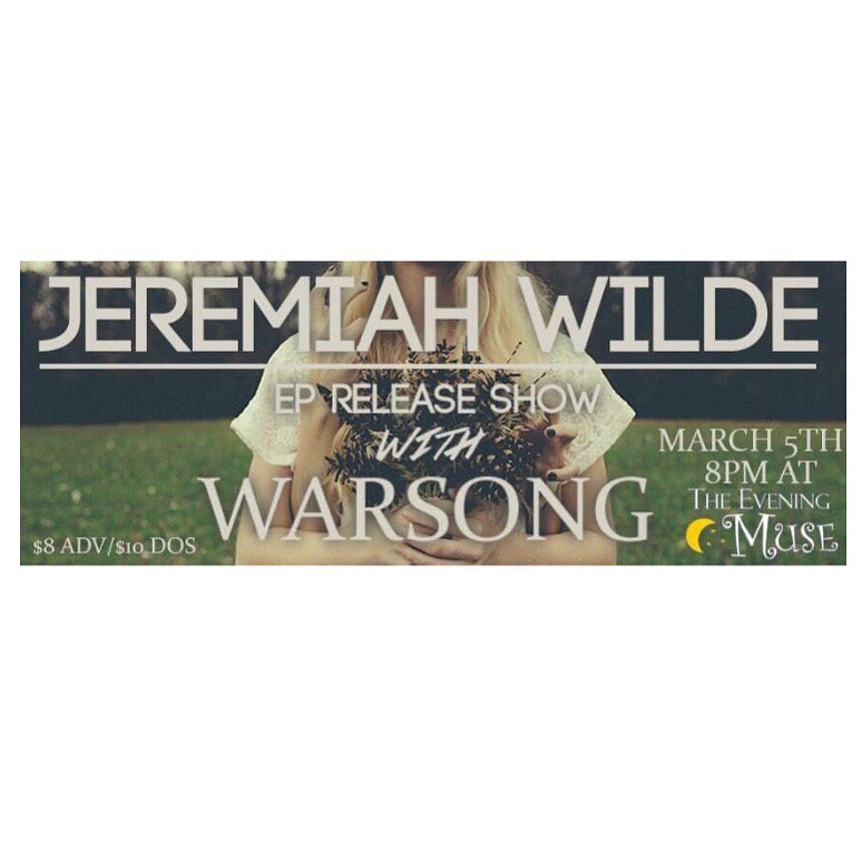 WarsongMusic's tweet photo. We'll be at the @theeveningmuse this Saturday supporting our friends @Jeremiah_wilde at their EP release show! https://t.co/SVsZasqsov