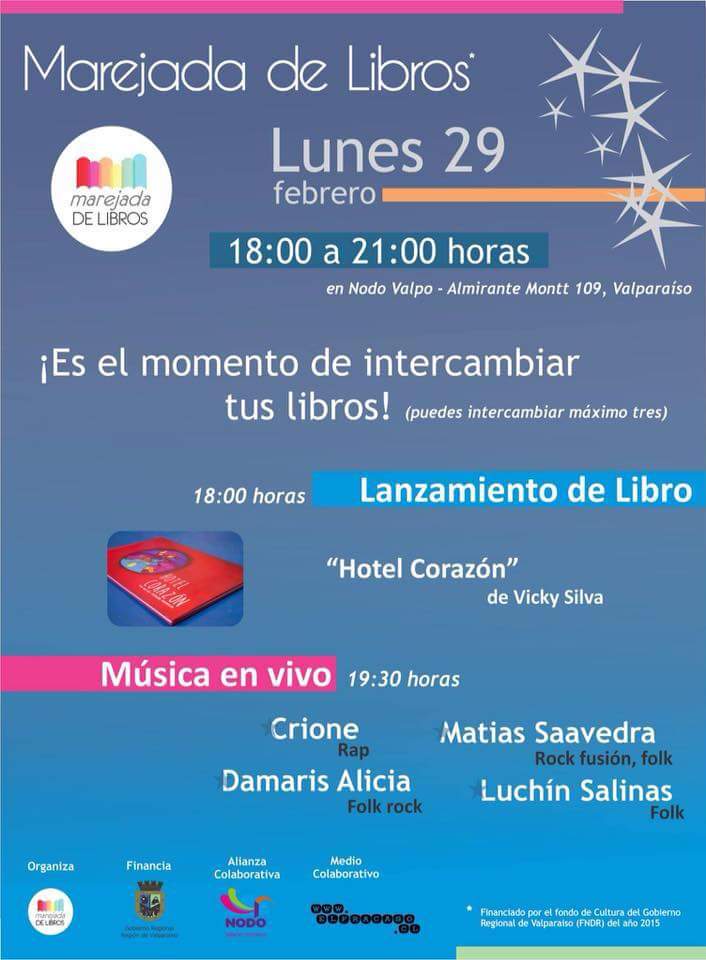 Hoy en <a href="/NodoValpo/">Nodo Valparaíso</a> liberación de libros y música en vivo desde las 18:00 horas, entrada liberada :)