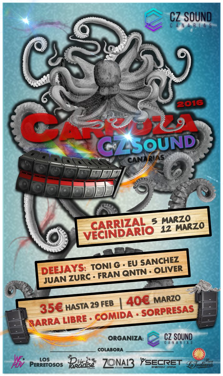 HotParadiseF's tweet photo. Hoy ÚLTIMO DÍA de ENTRADAS A 35€. Mañana subirán a 40€. Se incluye PASE GRATUITO para la fiesta del 5 Marzo ZONA 13. https://t.co/zuONubU0ot