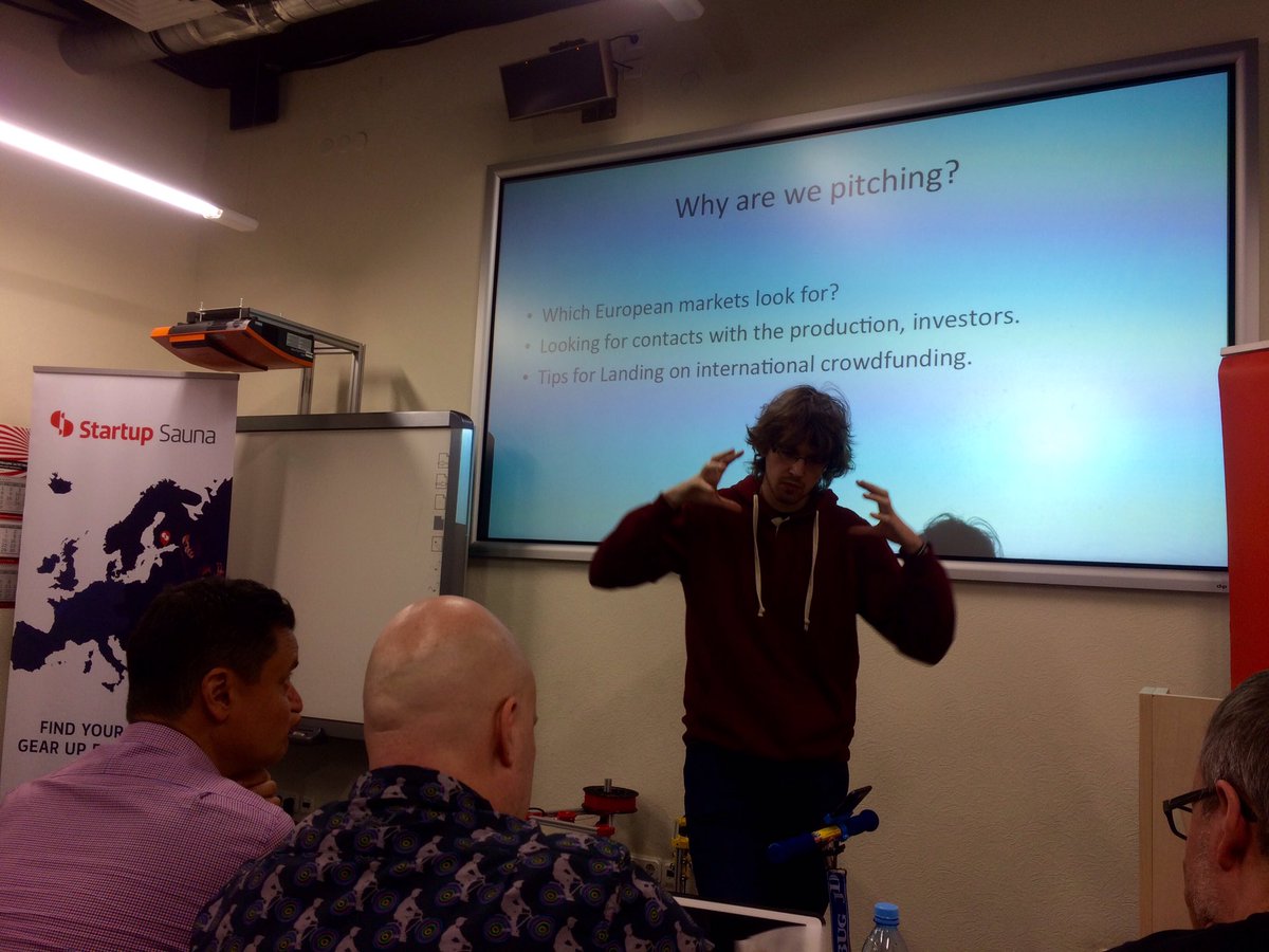 startupsauna's tweet photo. Pitching like there is no tomorrow @ingriastartup! Coaching @moaffak @juhruoh @jnyrovaara #stpetersburg https://t.co/dqB3lgf8wV