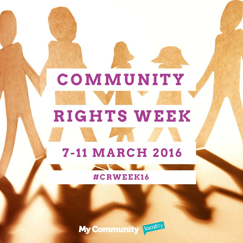 MyCommunityHelp's tweet photo. 7-11 March is #CommunityRights Week! We'll be celebrating all week by sharing resources, stories &amp; more! #CRWeek16 https://t.co/F5Ksh9UiVV