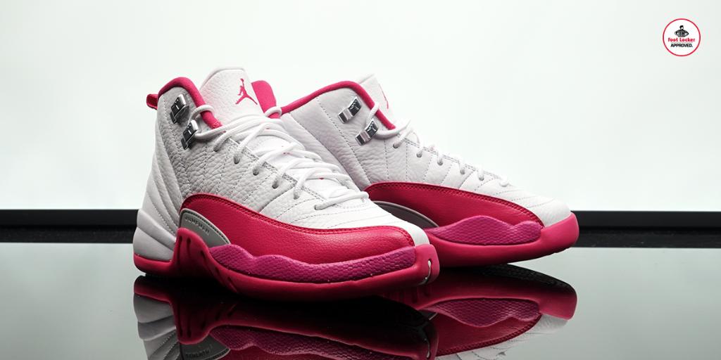 jordan 12 red and white footlocker