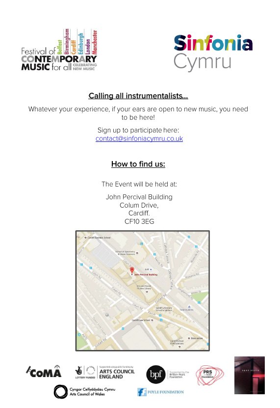 Calling all instrumentalists! Festival of Contemporary Music for All this Sat coma.org/festival