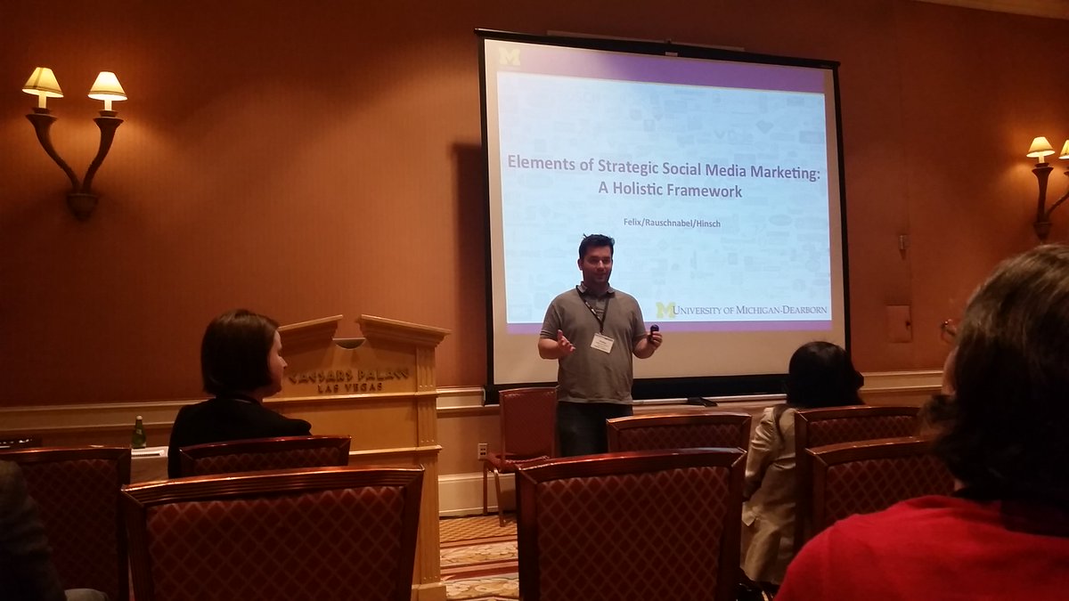 UMDearbornCOB's tweet photo. @PRauschnabel presenting at the American Marketing Association Winter Marketing Educators Conference #winterama16 https://t.co/C9oInuOjYg