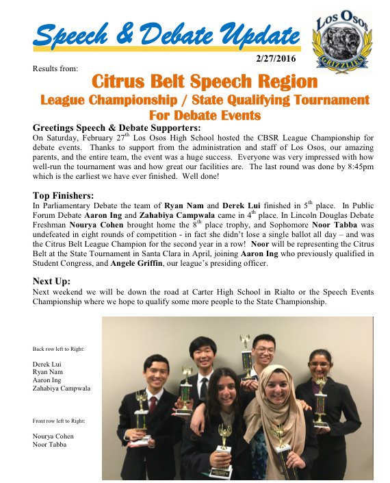 Update: this past weekend's debate qualifiers to state. Congrats competitors, and a big thank you to our volunteers!